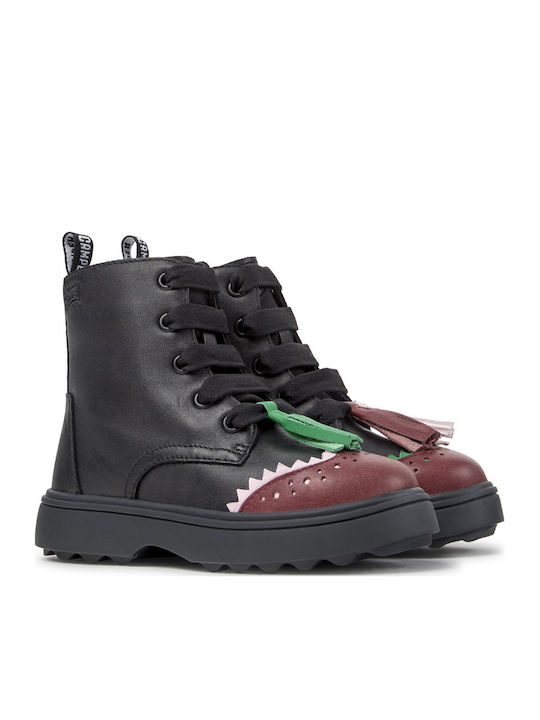 Norte Twins Leather Kids Black Ankle Boots