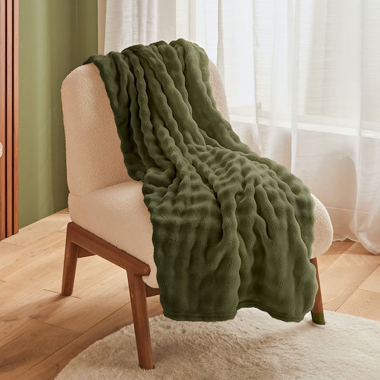 A-s Zephy Κουβέρτα Γούνινη Καναπέ 125x150εκ. Khaki