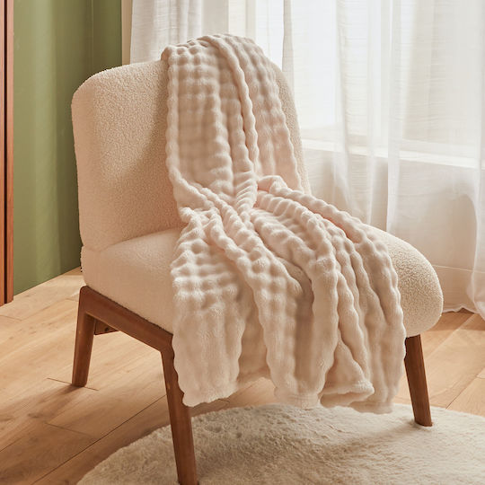 A-s Zephy Furry Sofa Blanket 125x150 cm Ivory