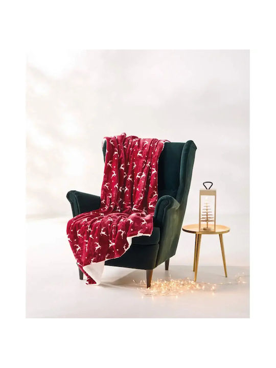 Kentia Snow Одеяло Sherpa за диван 130x170 см Snow