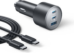 Anker Încărcător Auto cu Porturi 1xUSB-A 2xType-C și Cablu Type-C Anker Încărcător Auto cu Porturi 1xUSB-A 2xType-C și Cablu Type-C