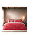 Nima Cotton Duvet Cover Set 220x240cm Double with 2 Pillowcases Red