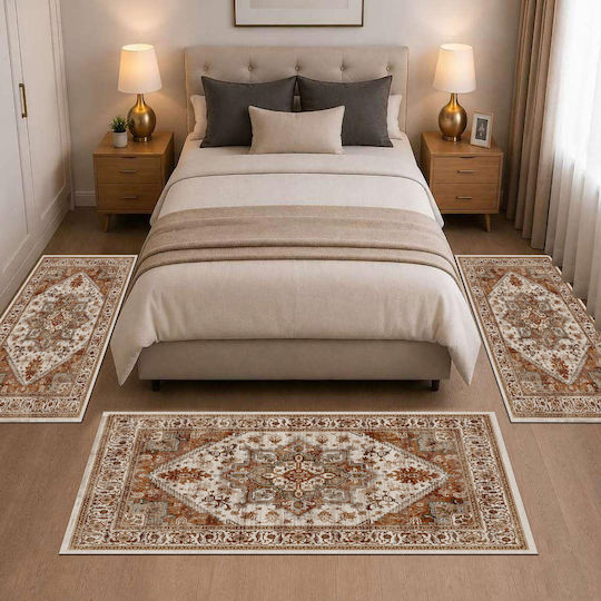 Homeone Modern Schlafzimmer-Teppichsets Samt 3 Stück
