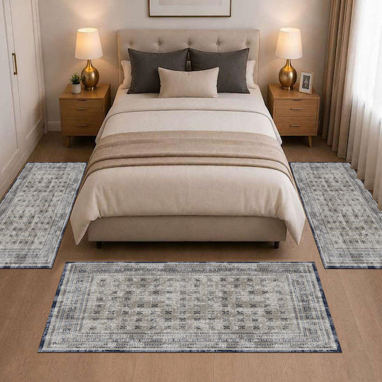 Homeone Modern Schlafzimmer-Teppichsets Samt 3 Stück