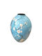 Capolavoro Dekorative Vase Metallisch Blau Ø18xH23cm