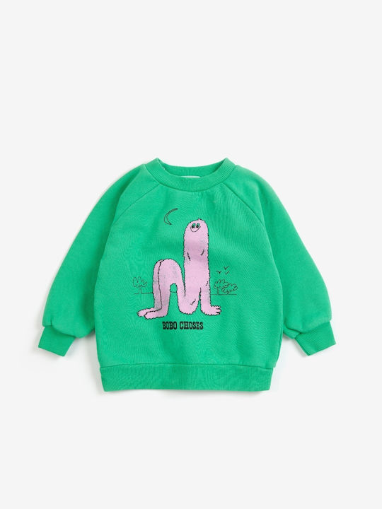 Детски зелен суичър Long Pinky