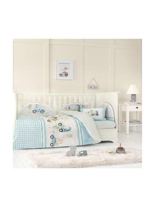 Nima Little Light Blue Cotton Cradle Baby Sheet...