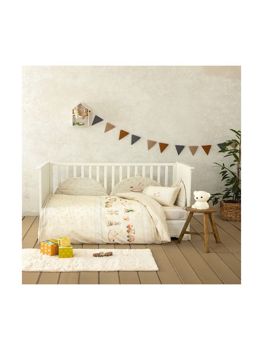 Nima Set of White Cotton Fitted Baby Crib Sheet...