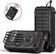 Linomag Solar Power Bank 20000mAh 22.5W with USB-A Port and USB-C Power Delivery Port Black
