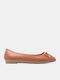 Women's Pointed Toe Brown Ballerina Shoes