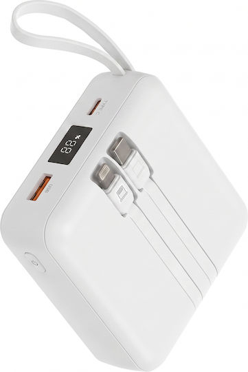 Akashi Baterie Externă 10000mAh 22W cu Port USB-A și Port USB-C Alb