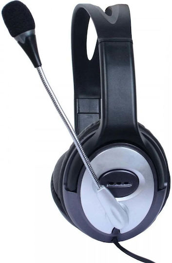 On Ear Multimedia Headphones with Microphone and 3.5mm Jack Connection in Silver ICC-SH-555TY