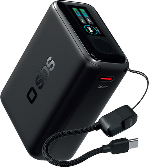 SBS Външна батерия 10000 mAh 40 W с USB-C порт, Черна
