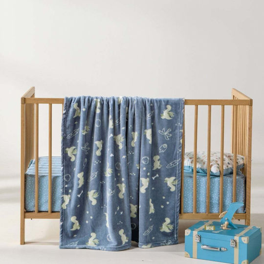 Kentia Κουβέρτα Αγκαλιάς & Λίκνου Fleece Μπλε 80x100εκ.