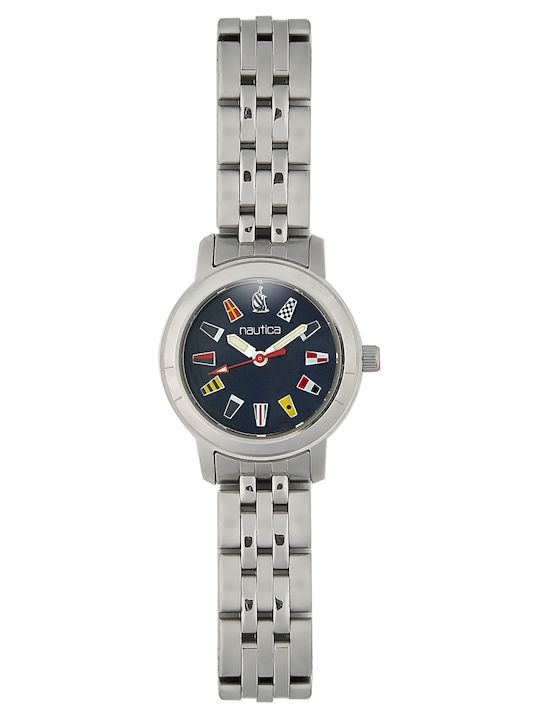 Nautica 30mm Women's Battery-Powered Watch with Silver Metal Bracelet Nautica 30mm Women's Battery-Powered Watch with Silver Metal Bracelet