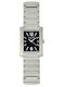 28mm Women's Battery-Powered Watch with Silver Metal Bracelet