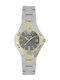 30mm Women's Battery-Powered Watch with Silver Metal Bracelet
