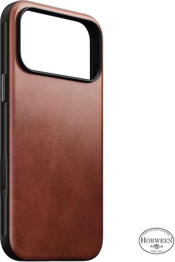 Nomad Modern Bumper Leder / Gehärtetes Glas / Kunststoff / Silikon Beige (iPhone 18 Pro / 17 Pro)
