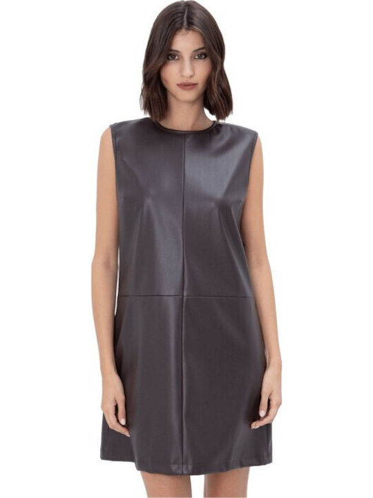 Toi&Moi Rochie Mini din Piele Maro