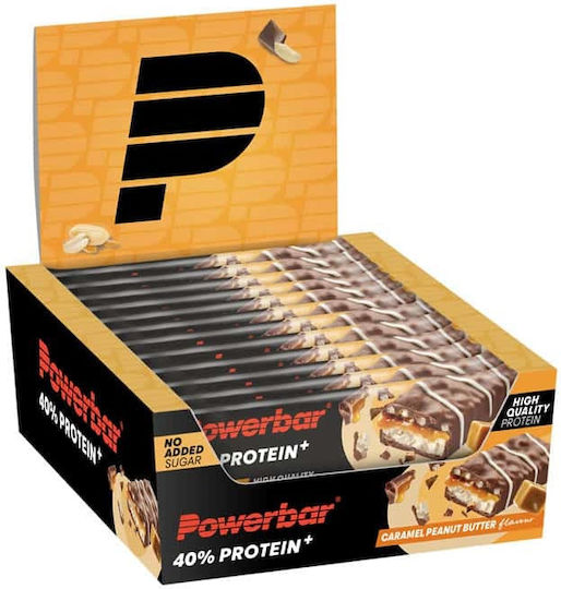 PowerBar Plus Bars with 40% Protein & Peanut Butter with Caramel Flavour 12x40g