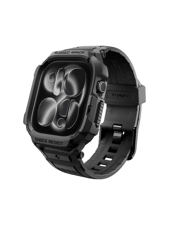 Spigen Husă din Silicon de Culoare Neagră pentru Apple Watch 12 42 mm