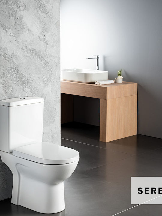Serel Vela Wandhängendes WC Randlos mit Deckel mit Bidet Weiß