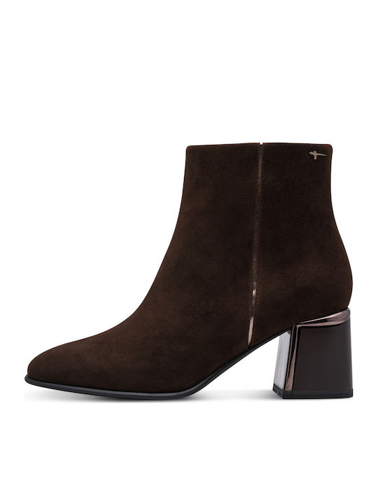 Tamaris Brown Leather Women's Ankle Boots