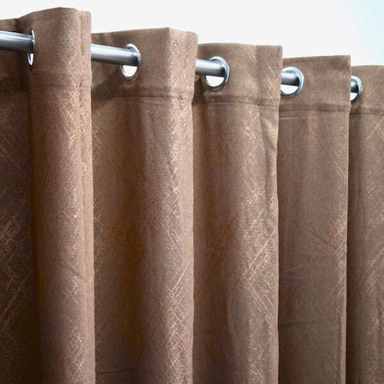 SpitiBazaar Κουρτίνα με Τρουκς Καφέ 270x280εκ.