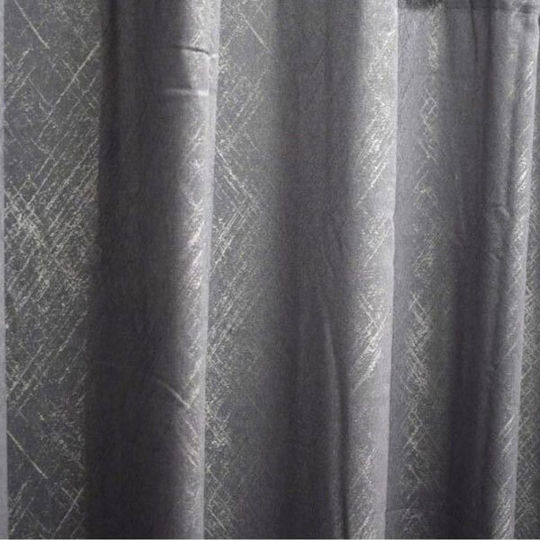 SpitiBazaar Перде с Плик с Писалка Тъмносив 270x280см