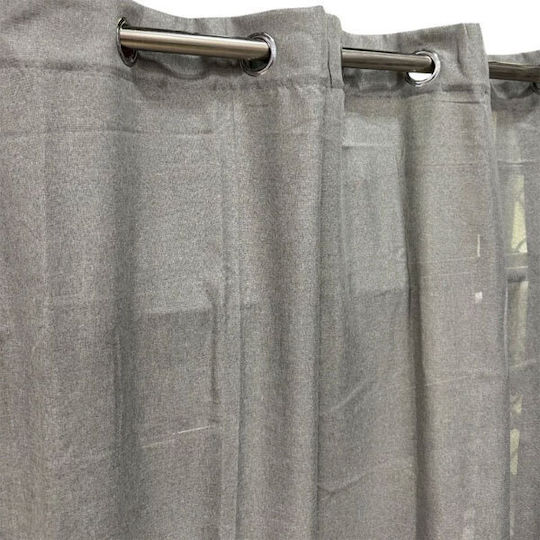 SpitiBazaar Κουρτίνα με Τρουκς Γκρι Σκούρο 270x280εκ.