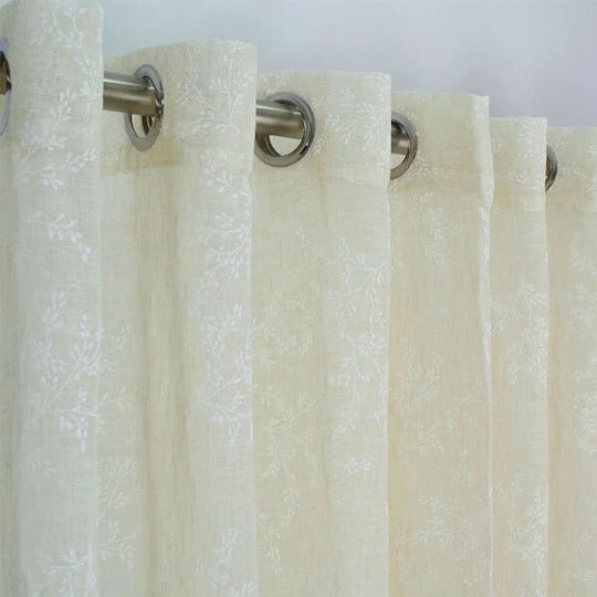SpitiBazaar Ecru Grommet Curtain 270x280cm SpitiBazaar Ecru Grommet Curtain 270x280cm