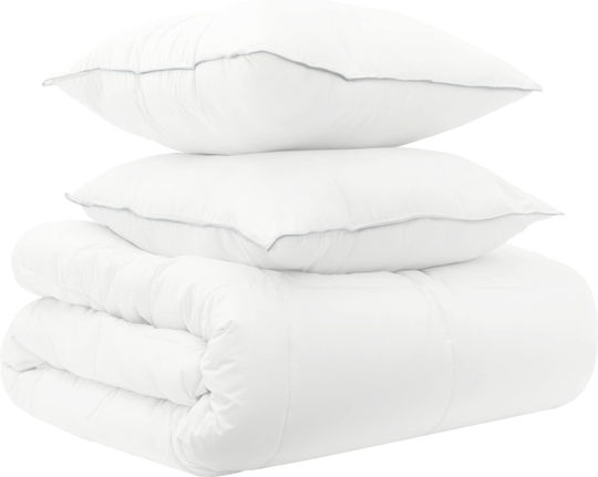 vidaXL King-Size-Bettdecken-Set 260 x 220 cm Bambus Weiß 3-tlg