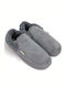 Closed Men's Slippers With Fur Grey