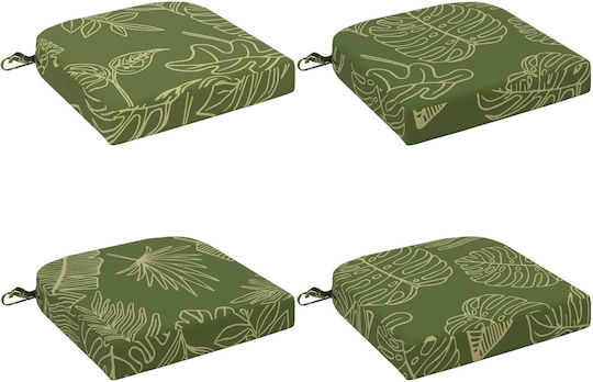 vidaXL Gartenstuhl-Kissen in Bogenform Grün 4 Stk. 45 x 45 cm
