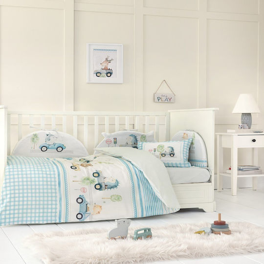Nima Standard Crib Bumper Inside Light Blue 40x200cm