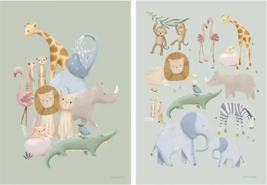 Little Dutch Παιδική Αφίσα Safari Friends 30x42εκ.