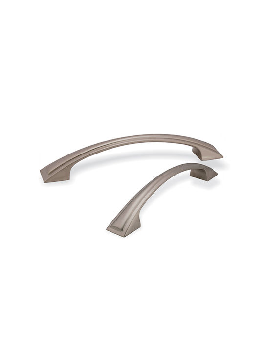 Conset Metal Furniture Handle in Silver Color with 96mm Hole Centers ICP-13723_NikelSatine_96mm