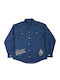Overshirt cu Mânecă Lungă, Croială Slim, Albastru