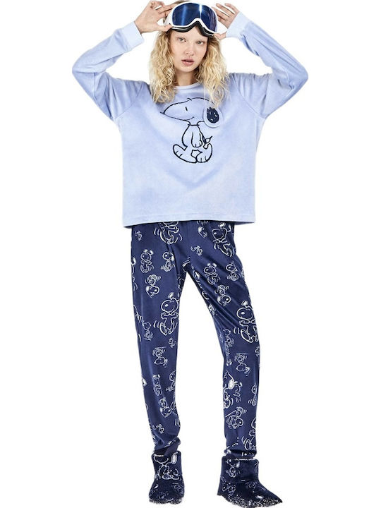 Gisela Χειμερινό Γυναικείο Σετ Πιτζάμας Fleece Snoopy Gisela Χειμερινό Γυναικείο Σετ Πιτζάμας Fleece Snoopy