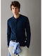 Men’s Knitted Cardigan with Buttons Navy Blue