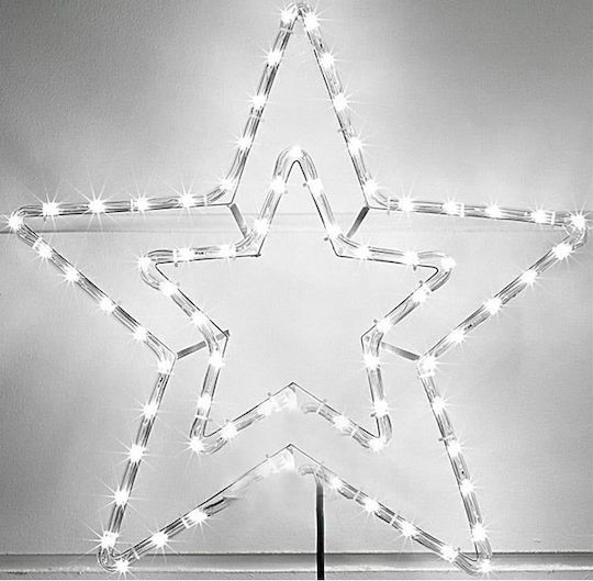 Star Stea de Crăciun Iluminată din Plastic Alb Rece 53x53 cm