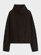 Damenmantel Dark Brown mit Knöpfen