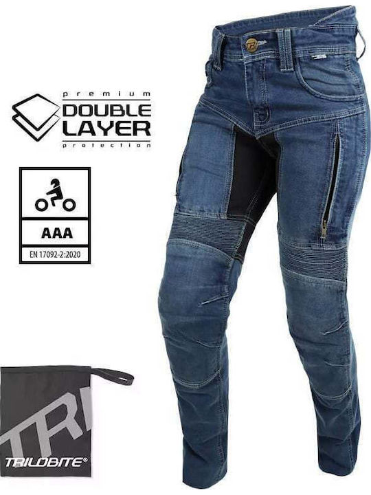 Parado Doublelayer Γυναικείο Παντελόνι Μηχανής 4 Εποχών Μπλε
