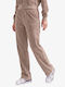 Signature Women's Corduroy Trousers with Elastic Waist in a Relaxed Fit Beige