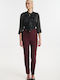 Burgundy Women's Suit in Slim Fit