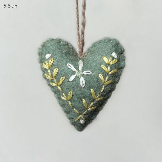 Καρδιά Φέλτ Folk Art 5,5εκ Πράσινη