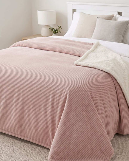 Olia Home Двойно Одеяло от Флийс 220x240 см Розово