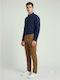 Herren Chinohose Elastisch Slim Fit Camel