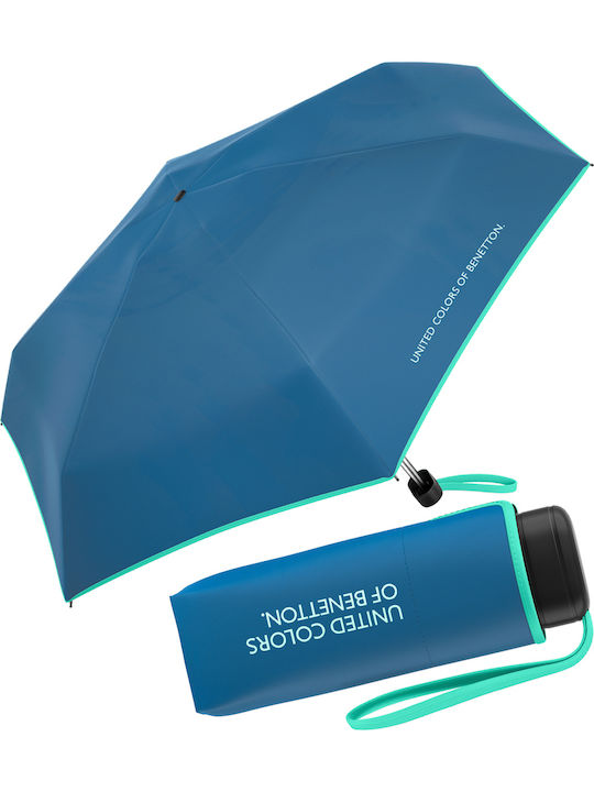 Benetton Super Ομπρέλα Βροχής Σπαστή Μπλε