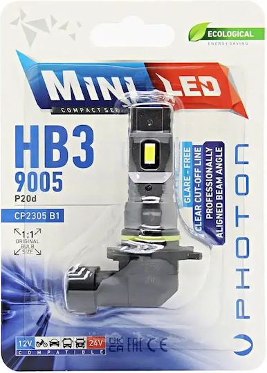 Photon Autolampe HB3 LED 6000K Kaltweiß 12–24 V